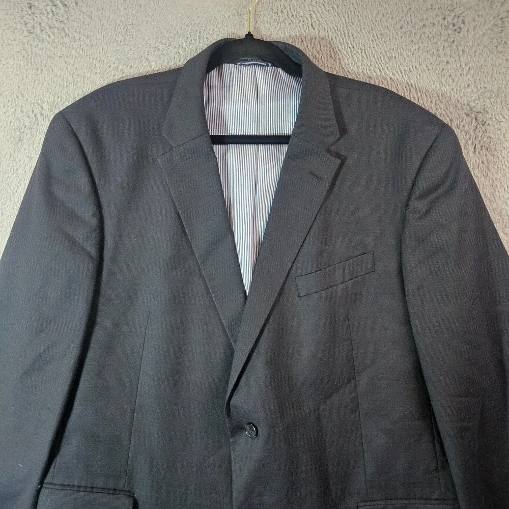 Tommy Hilfiger Suit Blazer Sport Coat Men 48R Wool 2-Button Textured‎ Black - Picture 8 of 16